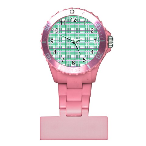 Green plaid pattern Plastic Nurses Watch from ArtsNow.com Front