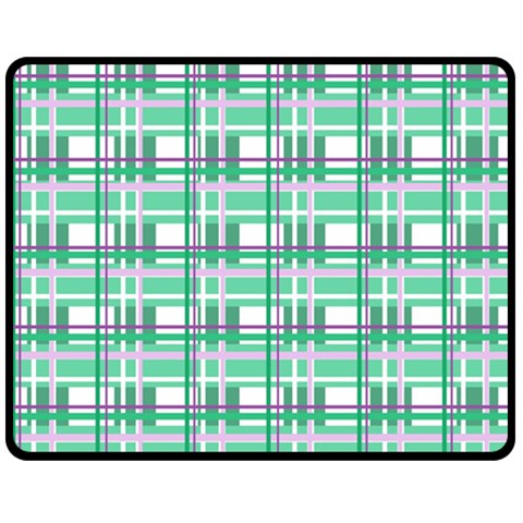 Green plaid pattern Double Sided Fleece Blanket (Medium)  from ArtsNow.com 58.8 x47.4  Blanket Back