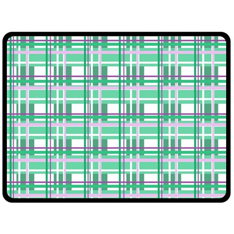 Green plaid pattern Double Sided Fleece Blanket (Large)  from ArtsNow.com 80 x60  Blanket Back