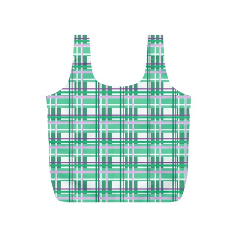 Green plaid pattern Full Print Recycle Bags (S)  from ArtsNow.com Back