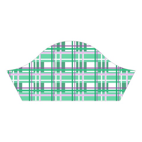 Green plaid pattern Cotton Crop Top from ArtsNow.com Left Sleeve