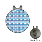 Blue plaid pattern Hat Clips with Golf Markers