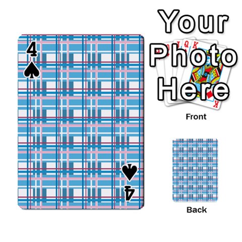 Blue plaid pattern Playing Cards 54 Designs  from ArtsNow.com Front - Spade4