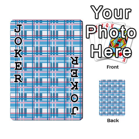 Blue plaid pattern Playing Cards 54 Designs  from ArtsNow.com Front - Joker1