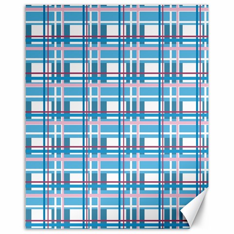 Blue plaid pattern Canvas 16  x 20   from ArtsNow.com 15.75 x19.29  Canvas - 1