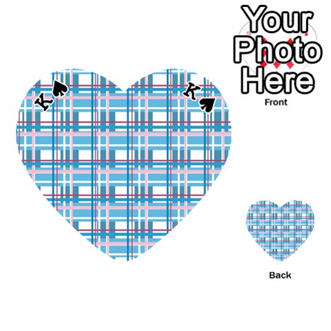 King Blue plaid pattern Playing Cards 54 (Heart)  from ArtsNow.com Front - SpadeK