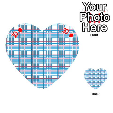 Blue plaid pattern Playing Cards 54 (Heart)  from ArtsNow.com Front - Diamond10