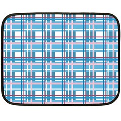 Blue plaid pattern Double Sided Fleece Blanket (Mini)  from ArtsNow.com 35 x27  Blanket Front