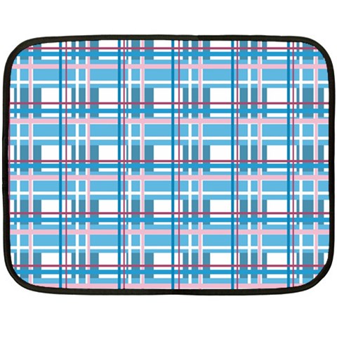 Blue plaid pattern Double Sided Fleece Blanket (Mini)  from ArtsNow.com 35 x27  Blanket Back