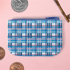 Blue plaid pattern Mini Coin Purses from ArtsNow.com Back