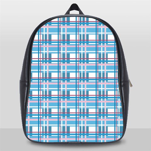 Blue plaid pattern School Bags(Large)  from ArtsNow.com Front