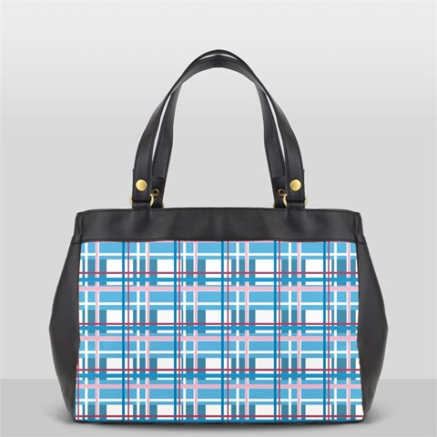 Blue plaid pattern Office Handbags (2 Sides)  from ArtsNow.com Back