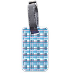 Blue plaid pattern Luggage Tags (Two Sides) from ArtsNow.com Front