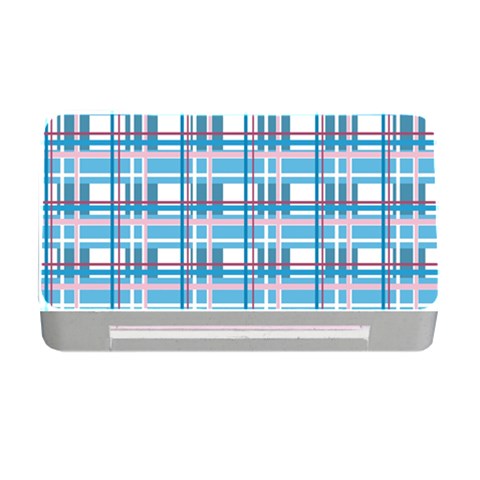 Blue plaid pattern Memory Card Reader with CF from ArtsNow.com Front