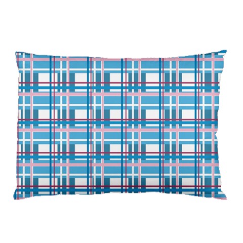 Blue plaid pattern Pillow Case (Two Sides) from ArtsNow.com Back