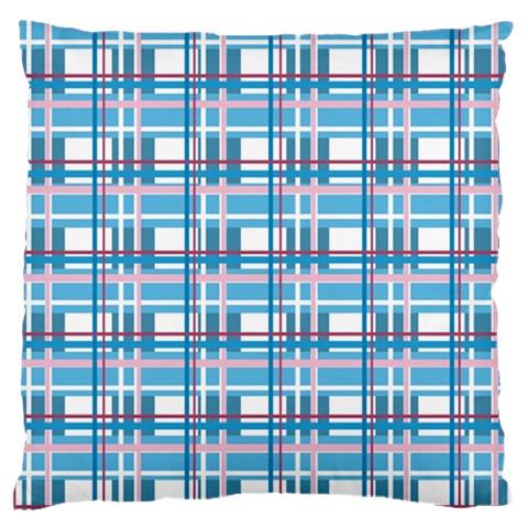 Blue plaid pattern Large Cushion Case (Two Sides) from ArtsNow.com Back