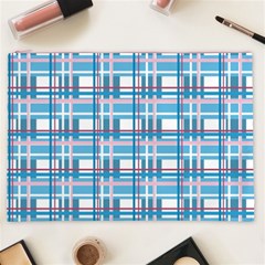 Blue plaid pattern Cosmetic Bag (XXL)  from ArtsNow.com Front