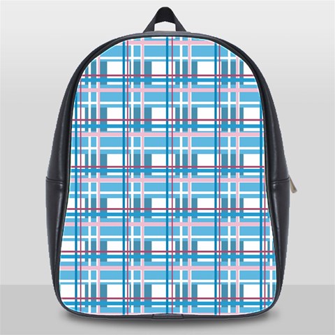 Blue plaid pattern School Bags (XL)  from ArtsNow.com Front