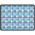 Blue plaid pattern Double Sided Fleece Blanket (Large) 