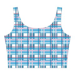 Blue plaid pattern Midi Sleeveless Dress from ArtsNow.com Top Back