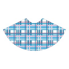 Blue plaid pattern Midi Sleeveless Dress from ArtsNow.com Skirt Front