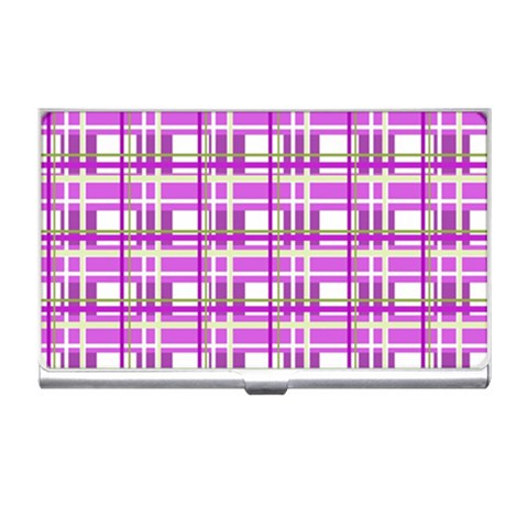 Purple plaid pattern Business Card Holders from ArtsNow.com Front