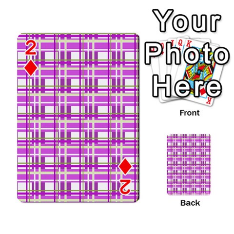 Purple plaid pattern Playing Cards 54 Designs  from ArtsNow.com Front - Diamond2