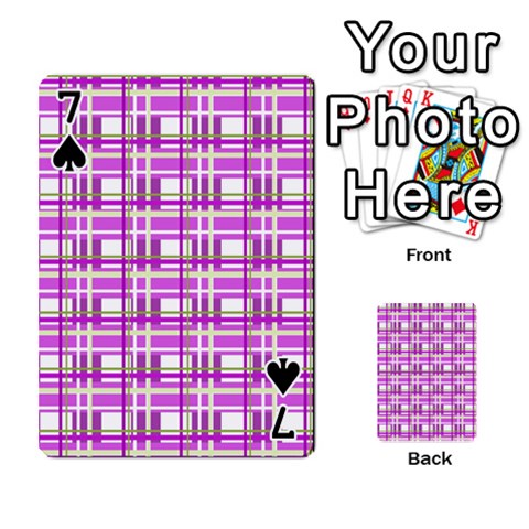 Purple plaid pattern Playing Cards 54 Designs  from ArtsNow.com Front - Spade7