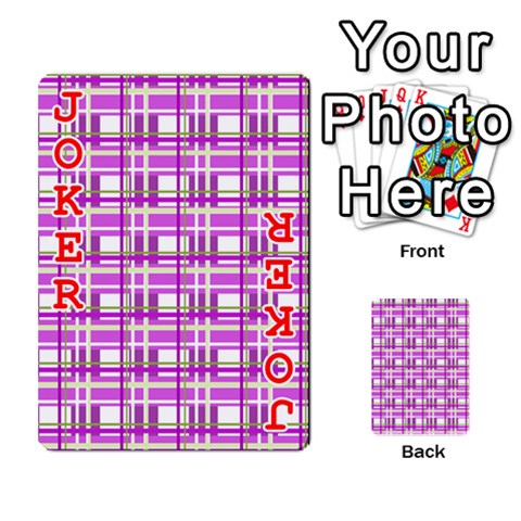 Purple plaid pattern Playing Cards 54 Designs  from ArtsNow.com Front - Joker2