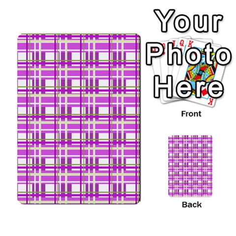 Purple plaid pattern Playing Cards 54 Designs  from ArtsNow.com Back