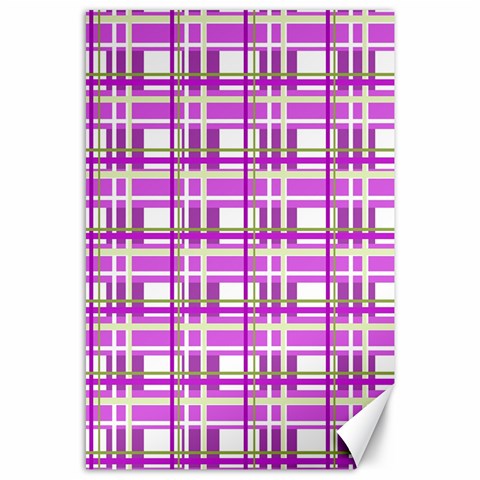 Purple plaid pattern Canvas 24  x 36  from ArtsNow.com 23.35 x34.74  Canvas - 1