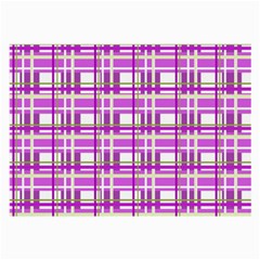 Purple plaid pattern Large Glasses Cloth (2 Front