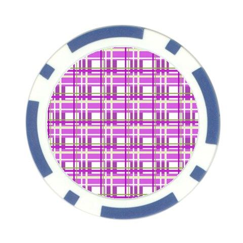 Purple plaid pattern Poker Chip Card Guards from ArtsNow.com Front