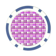 Purple plaid pattern Poker Chip Card Guards from ArtsNow.com Front