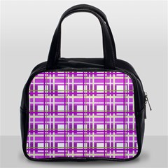 Purple plaid pattern Classic Handbags (2 Sides) from ArtsNow.com Front