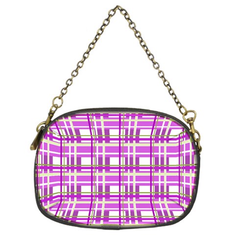 Purple plaid pattern Chain Purses (Two Sides)  from ArtsNow.com Back