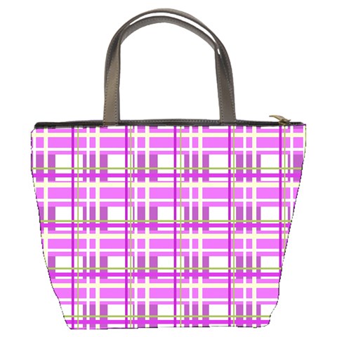 Purple plaid pattern Bucket Bags from ArtsNow.com Back