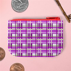 Purple plaid pattern Mini Coin Purses from ArtsNow.com Back