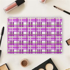 Purple plaid pattern Cosmetic Bag (Large)  from ArtsNow.com Back