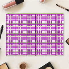 Purple plaid pattern Cosmetic Bag (XL) from ArtsNow.com Front