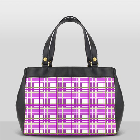 Purple plaid pattern Office Handbags (2 Sides)  from ArtsNow.com Back