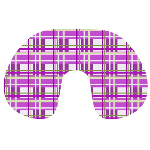 Purple plaid pattern Travel Neck Pillows from ArtsNow.com Back