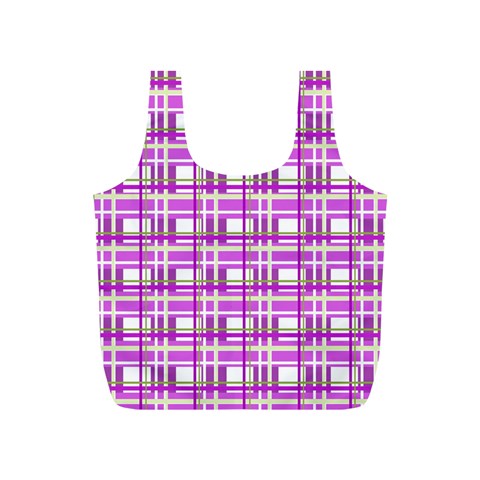 Purple plaid pattern Full Print Recycle Bags (S)  from ArtsNow.com Back