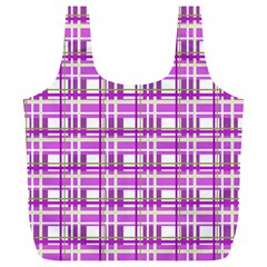 Purple plaid pattern Full Print Recycle Bags (L)  from ArtsNow.com Front