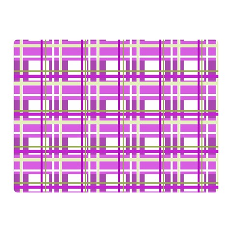 Purple plaid pattern Double Sided Flano Blanket (Mini)  from ArtsNow.com 35 x27  Blanket Back