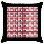 Red plaid pattern Throw Pillow Case (Black)