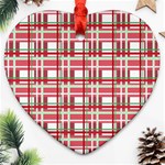 Red plaid pattern Heart Ornament (2 Sides)