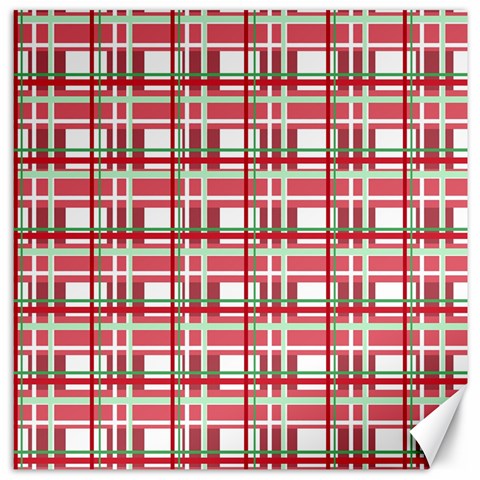 Red plaid pattern Canvas 16  x 16   from ArtsNow.com 15.2 x15.41  Canvas - 1