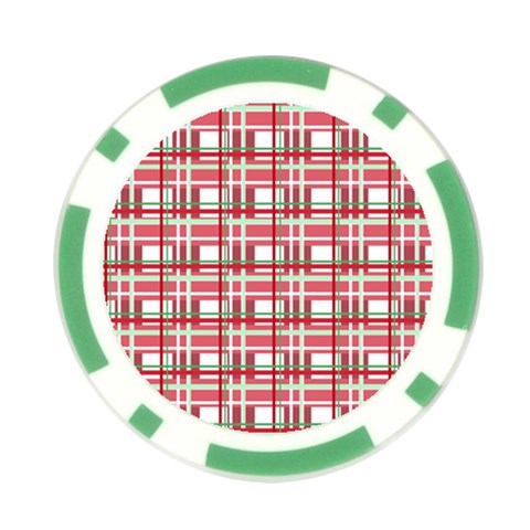 Red plaid pattern Poker Chip Card Guards from ArtsNow.com Front