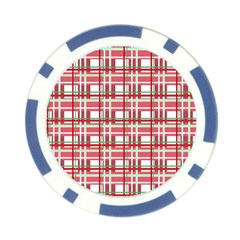 Red plaid pattern Poker Chip Card Guards from ArtsNow.com Front